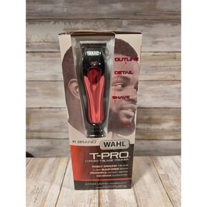 Wahl T-Pro Corded T-Blade Trimmer Red Black 09307-300 Close Shave Detailer New